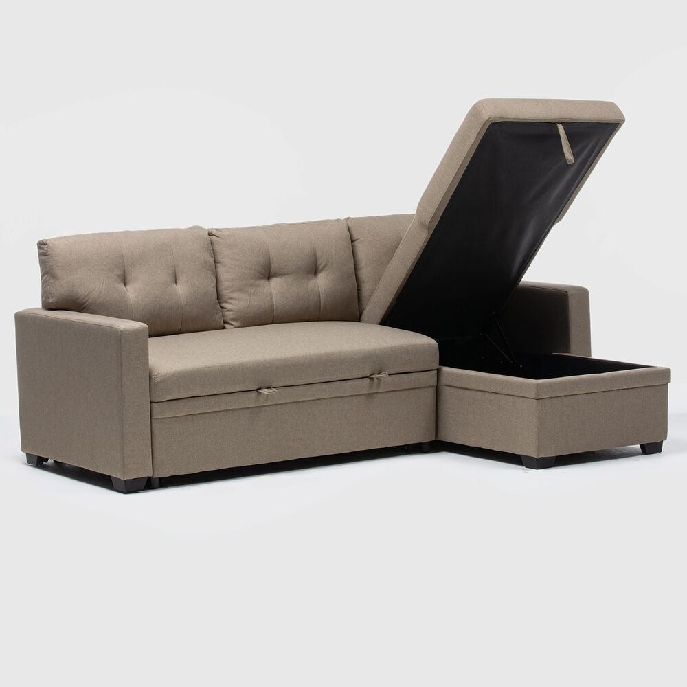 Sof&aacute; Seccional Cama 2 Cuerpos Lino Sidney Kmb1002 image number 2.0