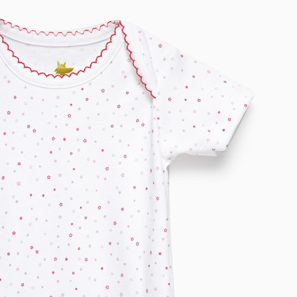 Pack Body Estrellas Blanco Fucsia Manga Corta Algodón Peruano image number 7.0