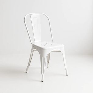 Silla Tolix De Comedor O Terraza Exterior - Blanca