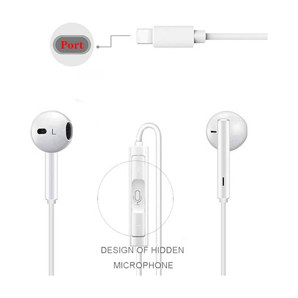 Audifonos Con Cable Tipo C Manos Libres Para Iphone Lighting 8 Pin image number 6.0