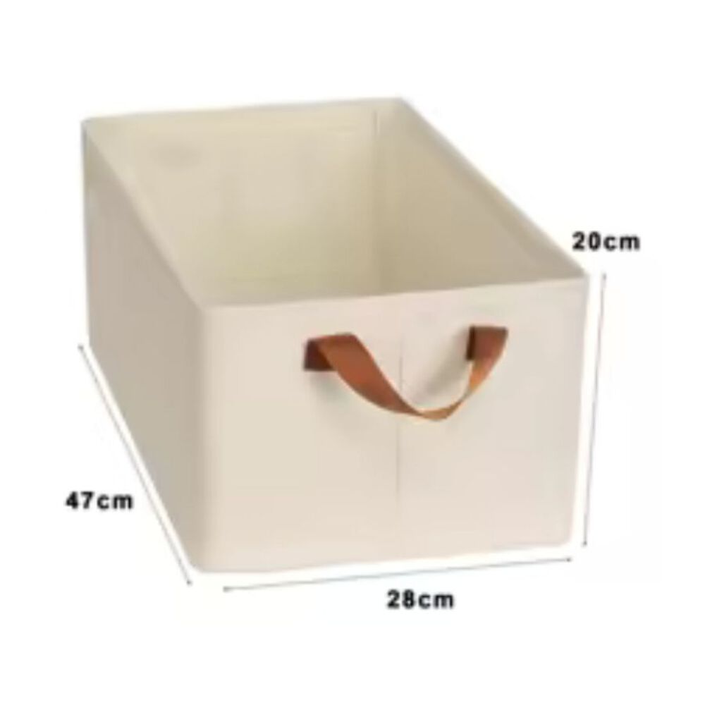 Cajas X3 Organizador Ropa Beige Asa Almacenamiento Plegable image number 1.0