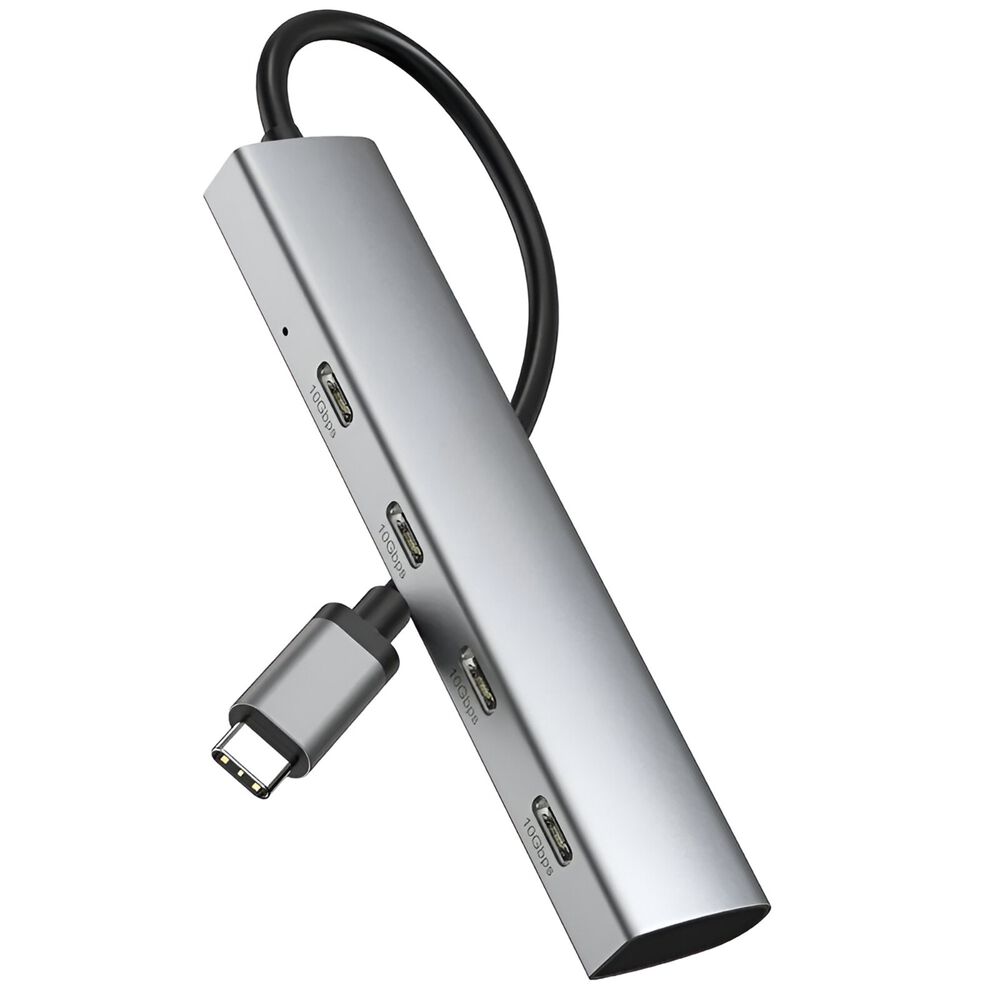 Hub Usb-c 3.2 Aluminium 4 Puertos C Tecmaster Tm-100554 image number 0.0