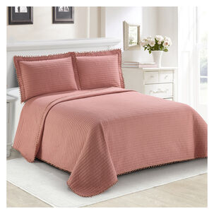 Quilt Pomp Cama King Rosa