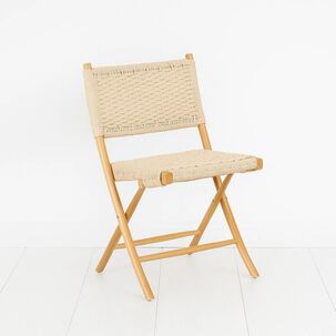 Silla Nido Plegable De Madera Rattan Natural