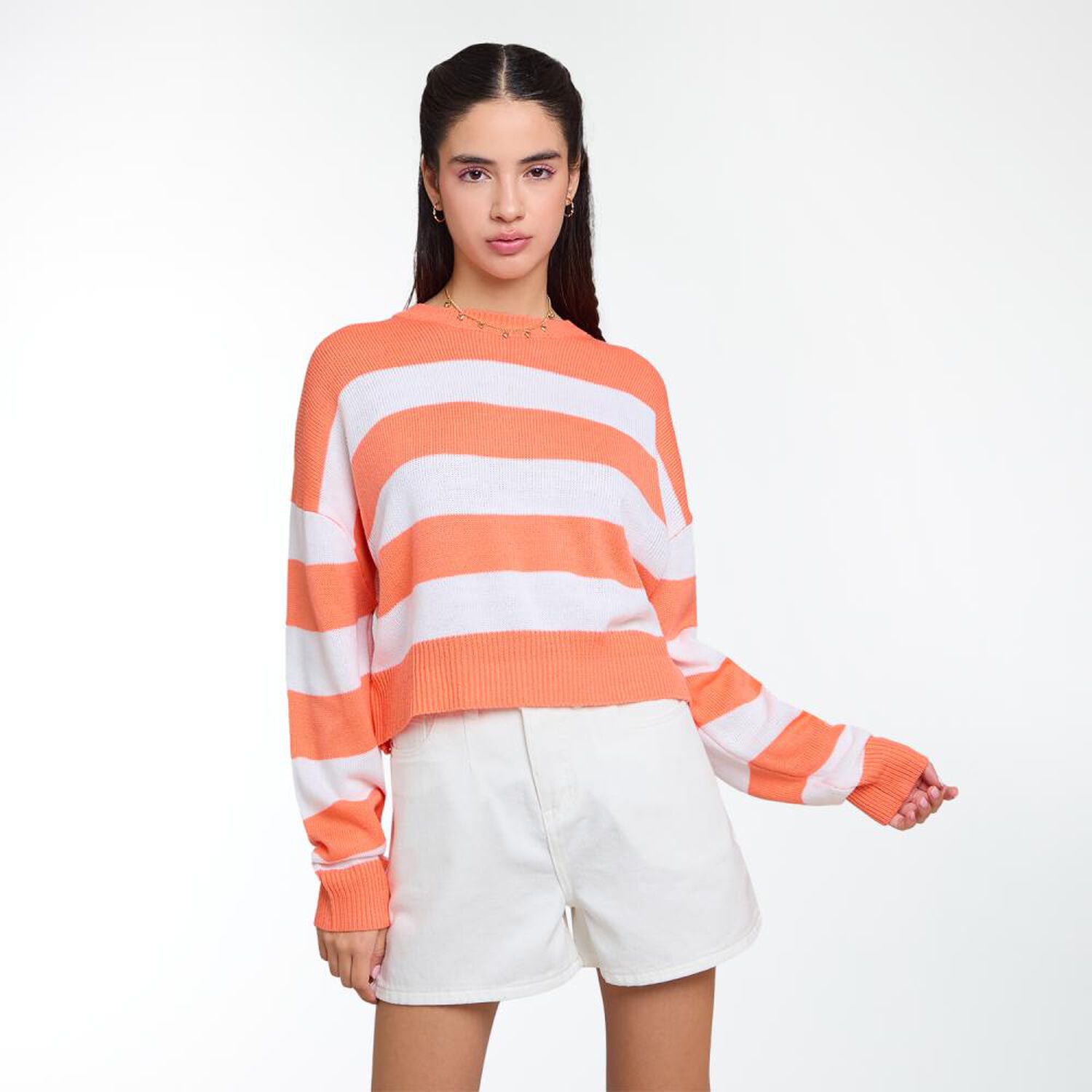 Sweater Listado Manga Larga Cuello Redondo Mujer Freedom image number 0.0