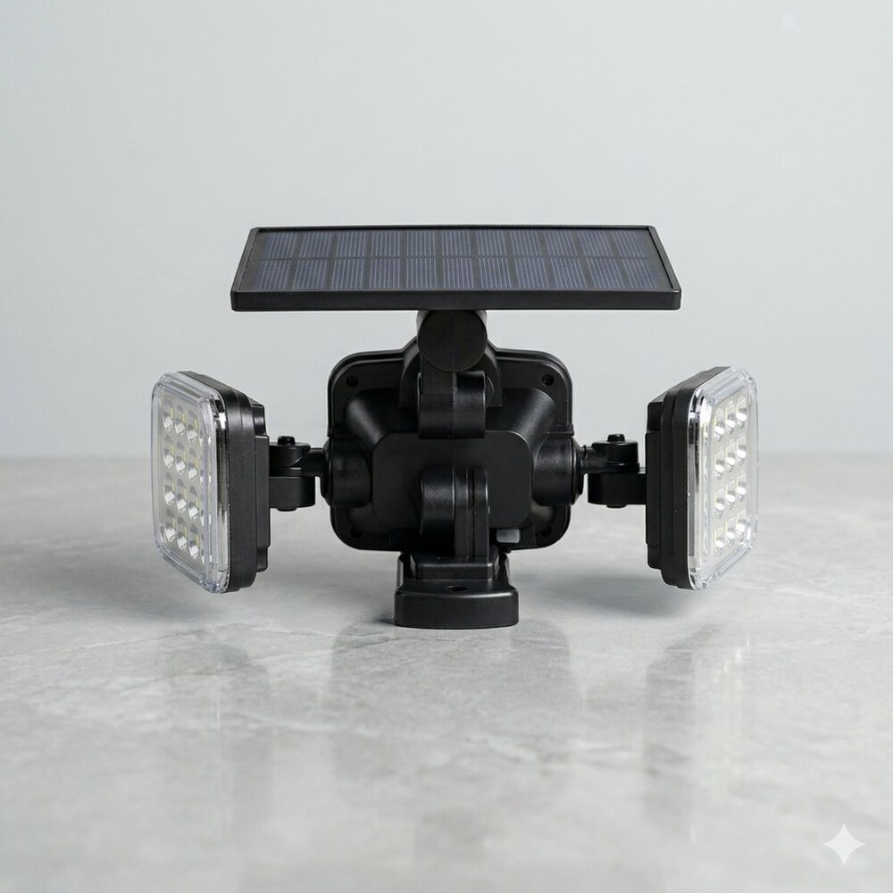 Luz Solar Foco Triple Cabezal Con Sensor De Movimientos image number 4.0