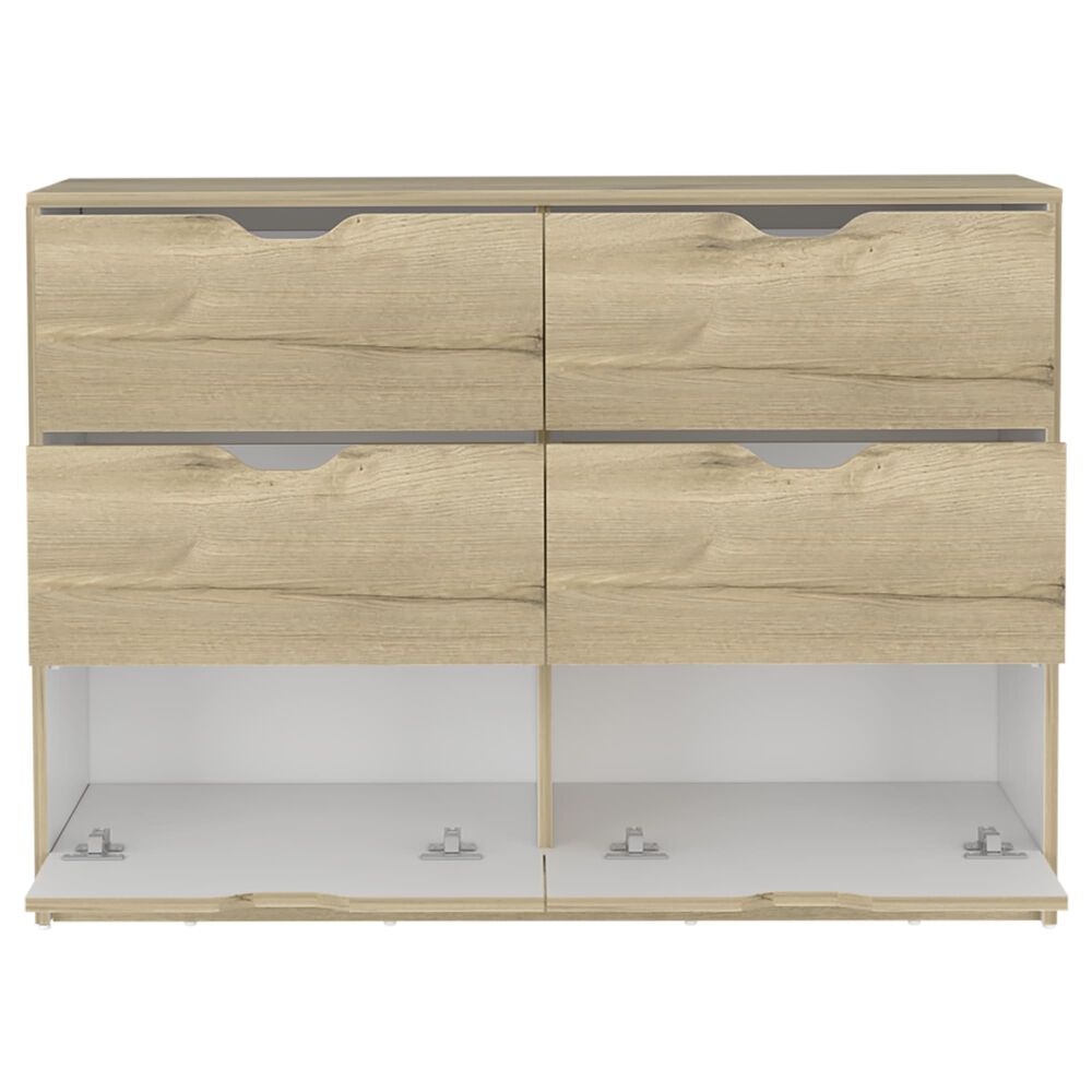 Mueble Comoda 4 Cajones 2 Puertas 77,6x107,1x41,6 Cm Café Claro image number 2.0