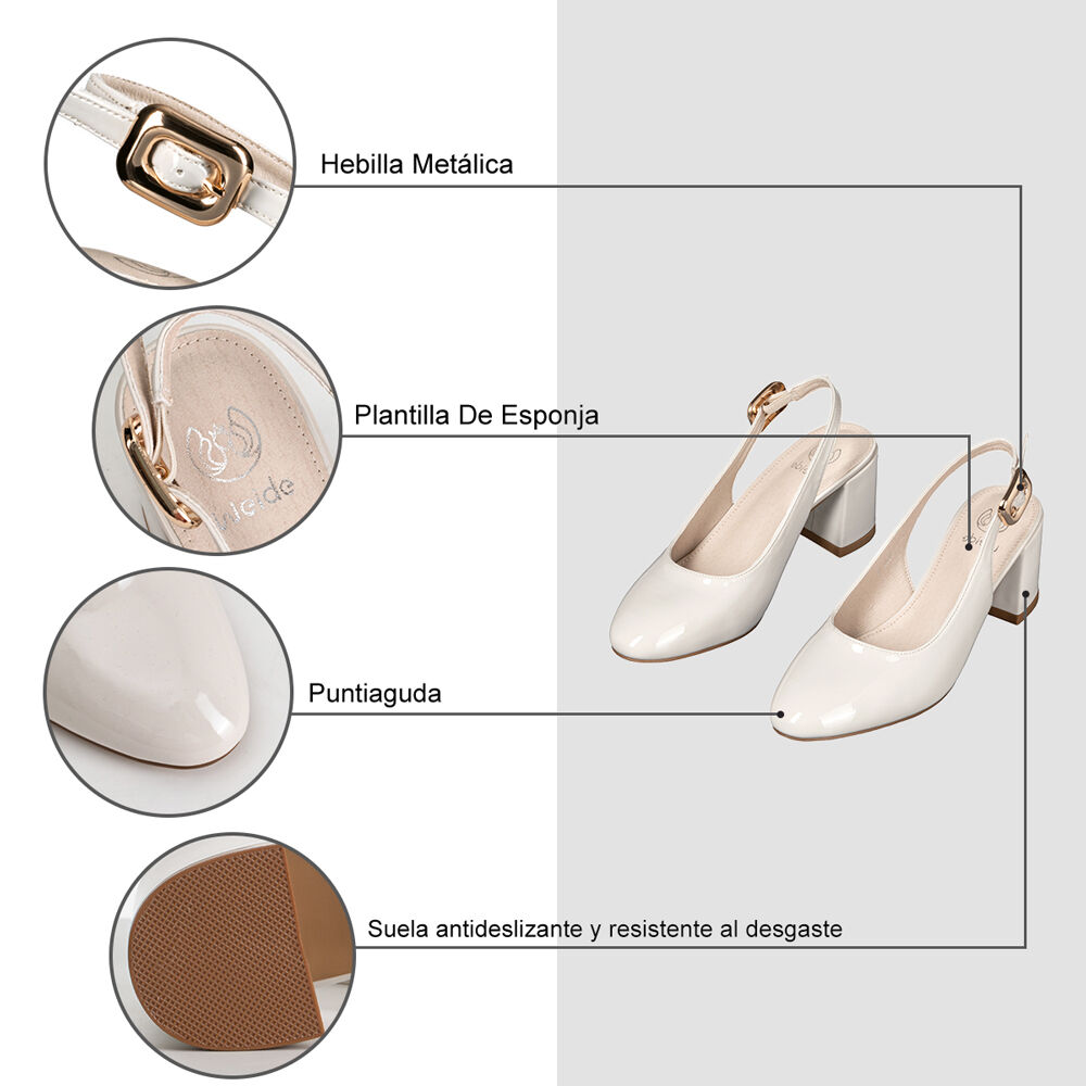 Zapato Casual Tacones Charol Verano Mujer Weide Yl82 image number 5.0