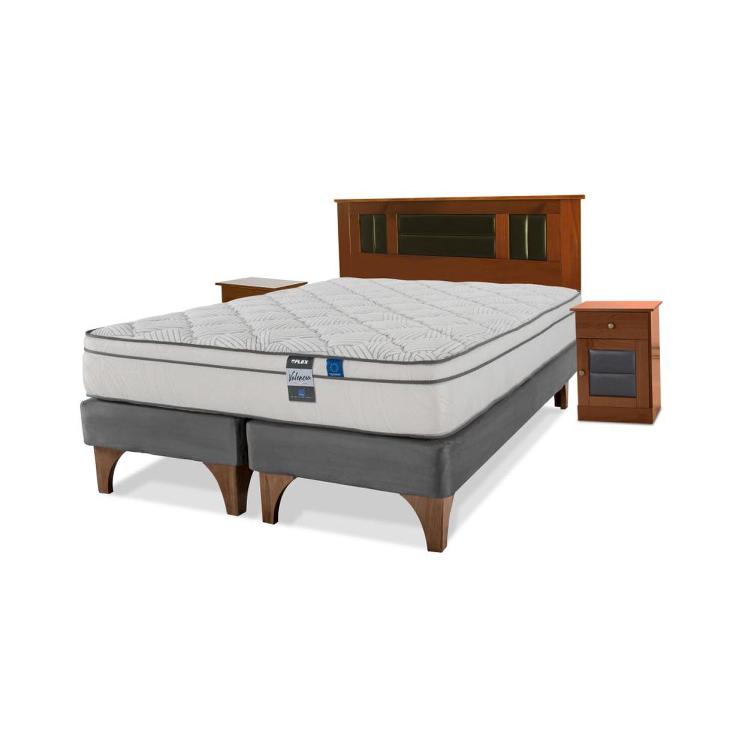 Cama Europea Flex Valencia / King / Base Dividida + Respaldo image number 1.0