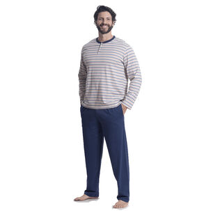 Art. 2065 Pijama Algodón Polera Lineas Y Botones