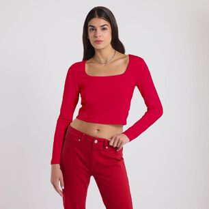 ROLLY GO POLERA CROP MANGA LARGA CUELLO CUADRADO MUJER ROLLY GO