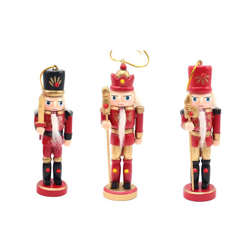 Set 3 Cascanueces Soldados De Madera Adorno De Navidad image number 4.0