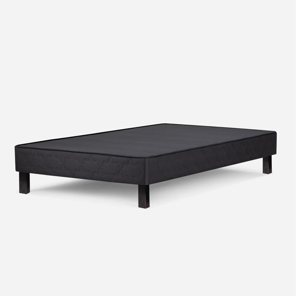 Cama Europea Rosen Wave / 1.5 Plazas / Base Normal + Set De Maderas Tabor Grafito image number 7.0