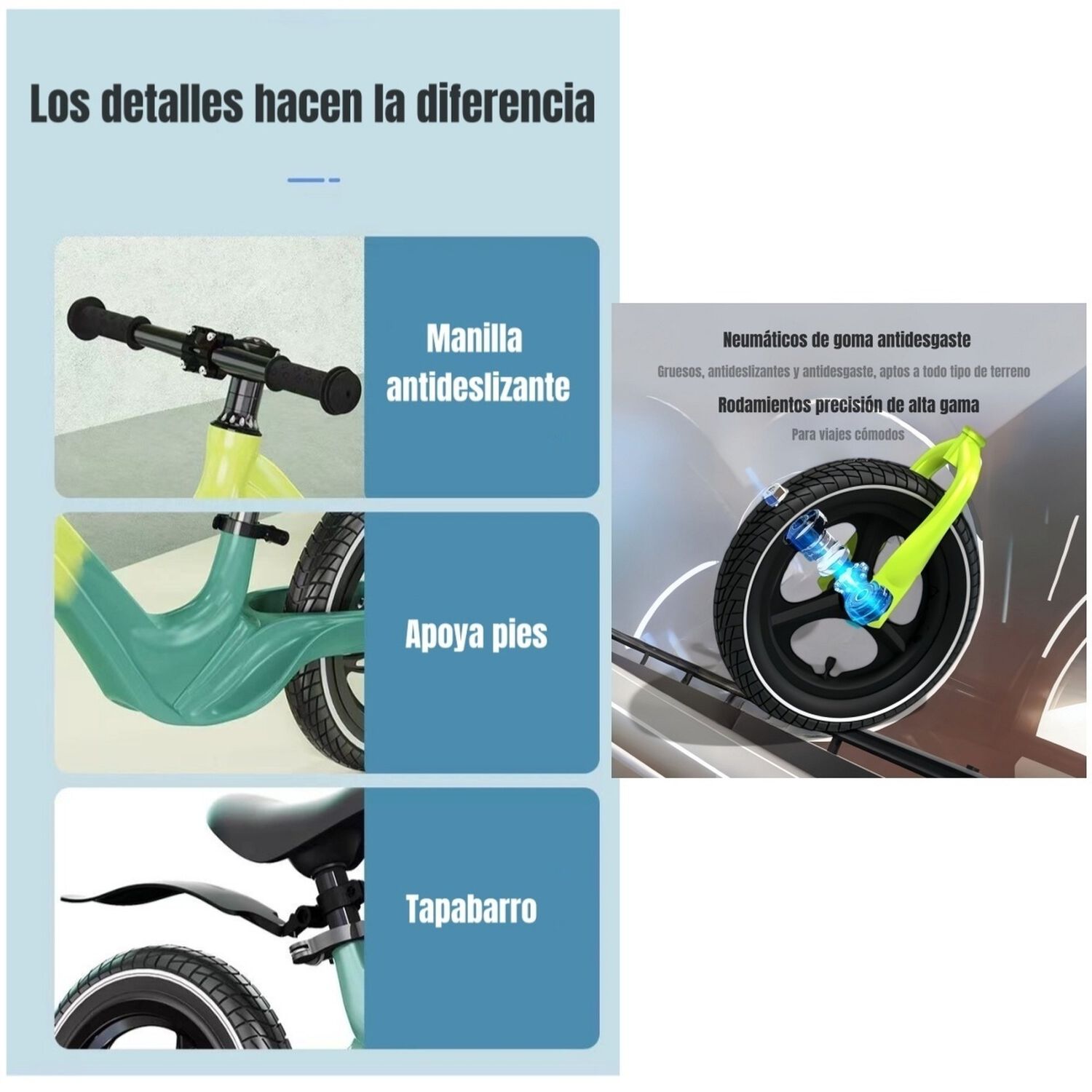 Bicicleta Equilibrio &Uacute;ltra Resistente Lubabycas Verde image number 2.0