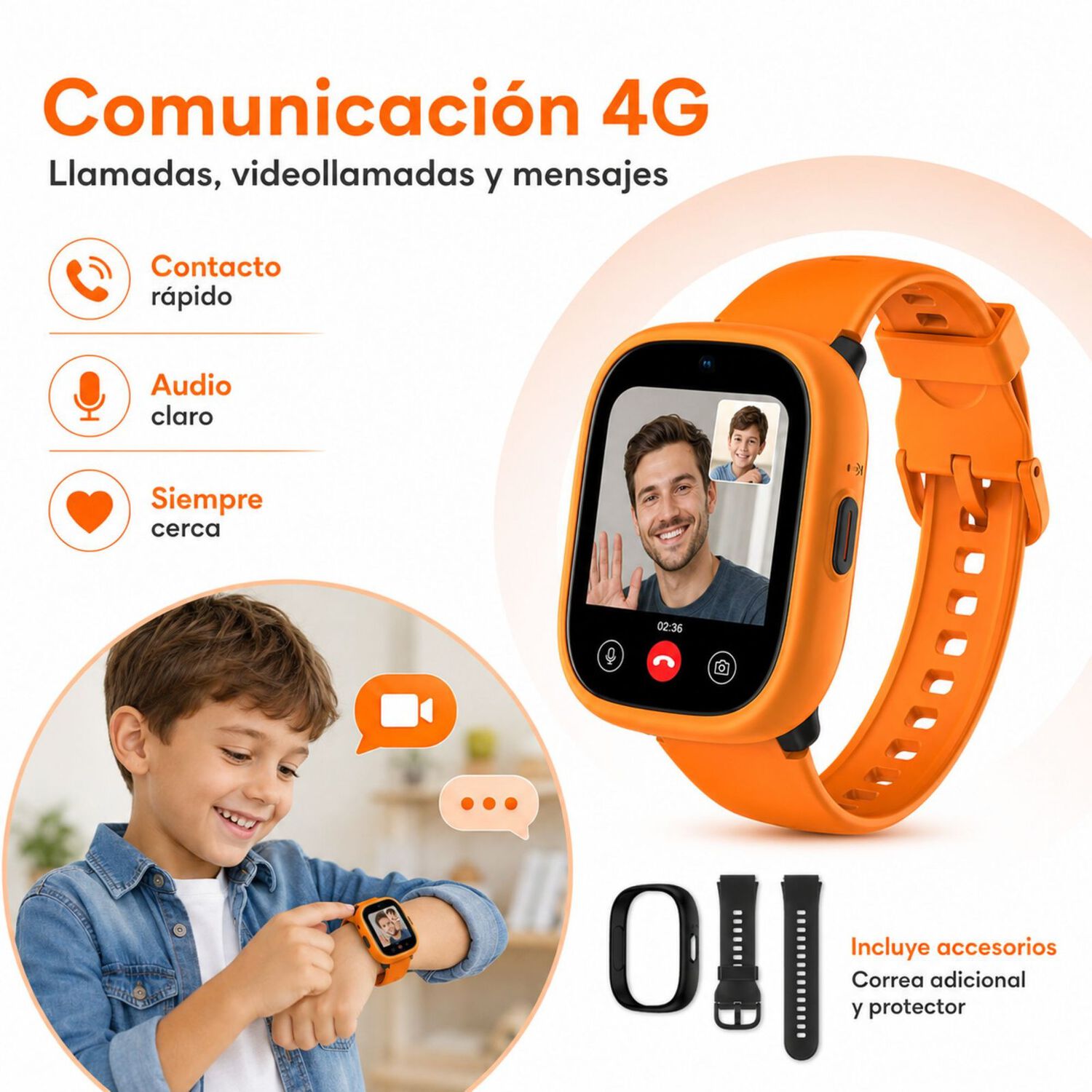 Smartwatch Infantil Lagenio K3 4g Gps Sos Videollamadas image number 1.0