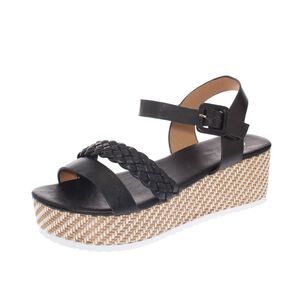 Sandalia Plataforma Negro V&iacute;a Franca Art. 52111b1155black