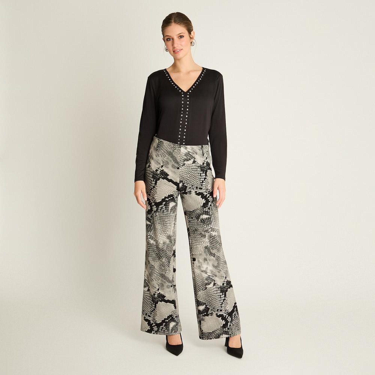 Pantal&oacute;n Tiro Alto Palazzo Mujer Lorenzo Di Pontti image number 1.0