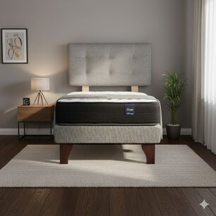 Cama Europea 1 Plaza 200 Respaldo Berna