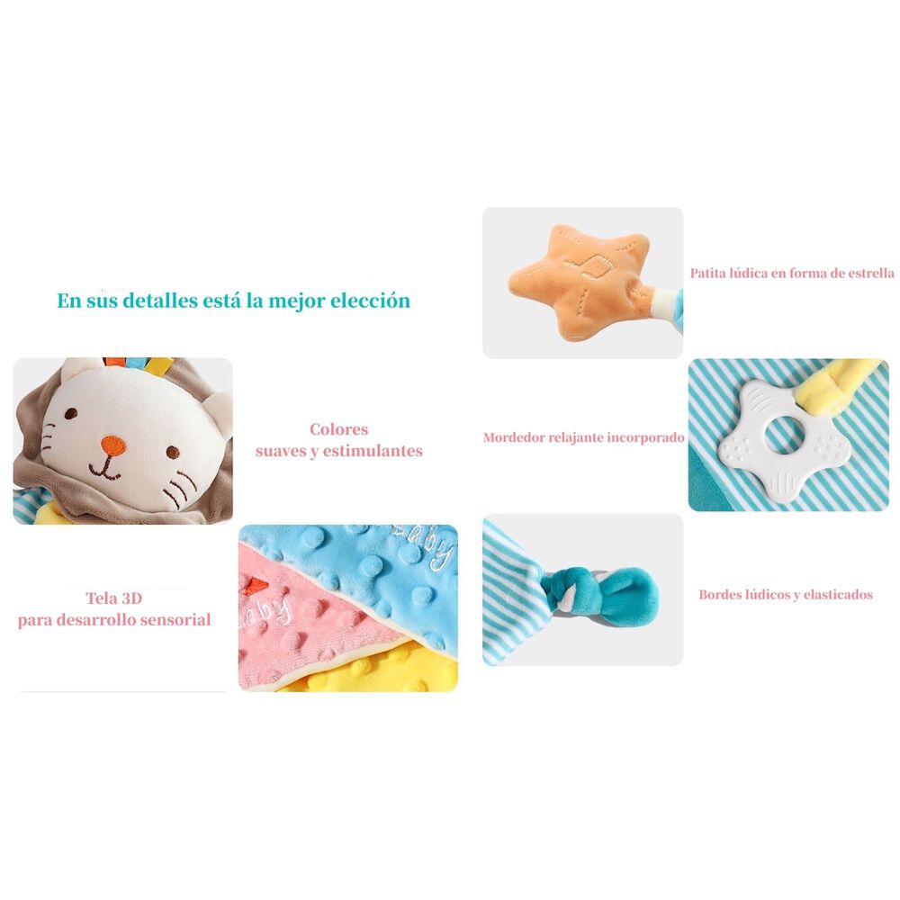 Peluche De Apego Sensorial Algod&oacute;n Elefante Lubabycas image number 12.0