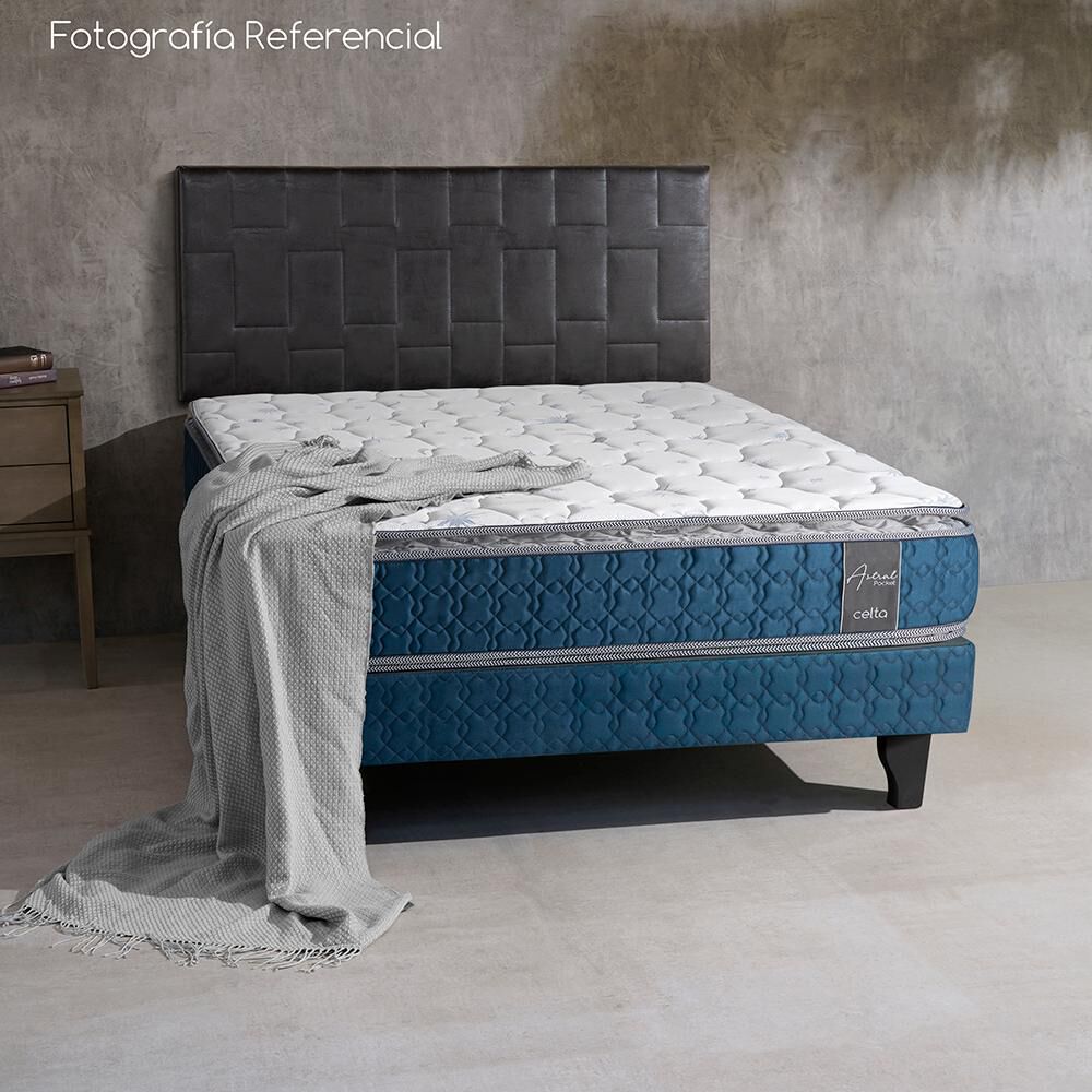 Cama Europea Celta Astral Pocket / 2 Plazas / Base Dividida + Respaldo image number 3.0