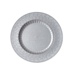 Plato De Navidad Casaideal Circular Bordado Plateado