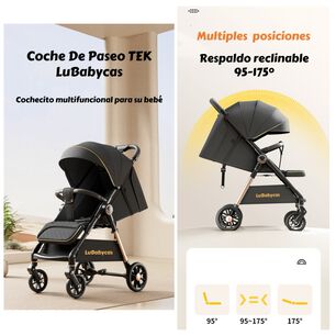 Coche De Paseo &Uacute;ltra Resistente 25kg Tek Dorado Lubabycas