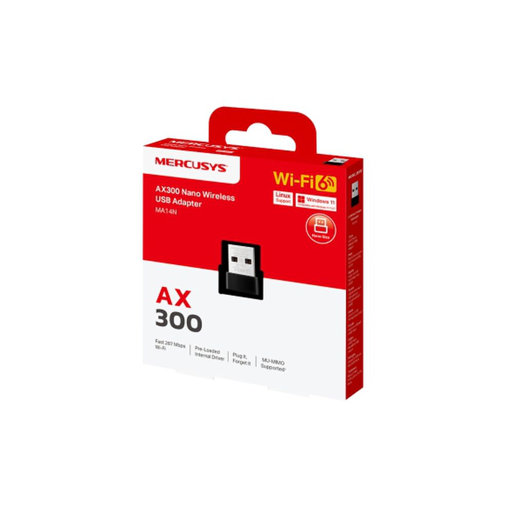 Adaptador Usb Wifi Mercusys Ma14n Al&aacute;mbrico Metallic Black image number 2.0