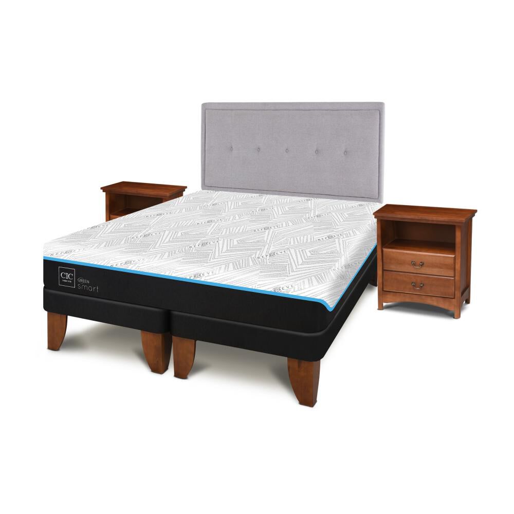 Cama Europea Cic Green Infinity / Base Dividida + Set De Maderas image number 1.0