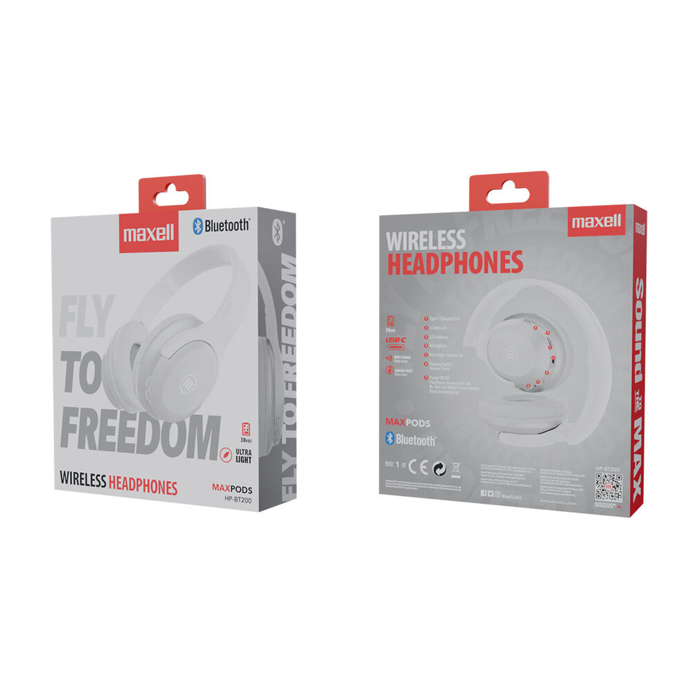 Audífonos Inalámbricos Maxell Bluetooth 30 Horas Blanco image number 3.0