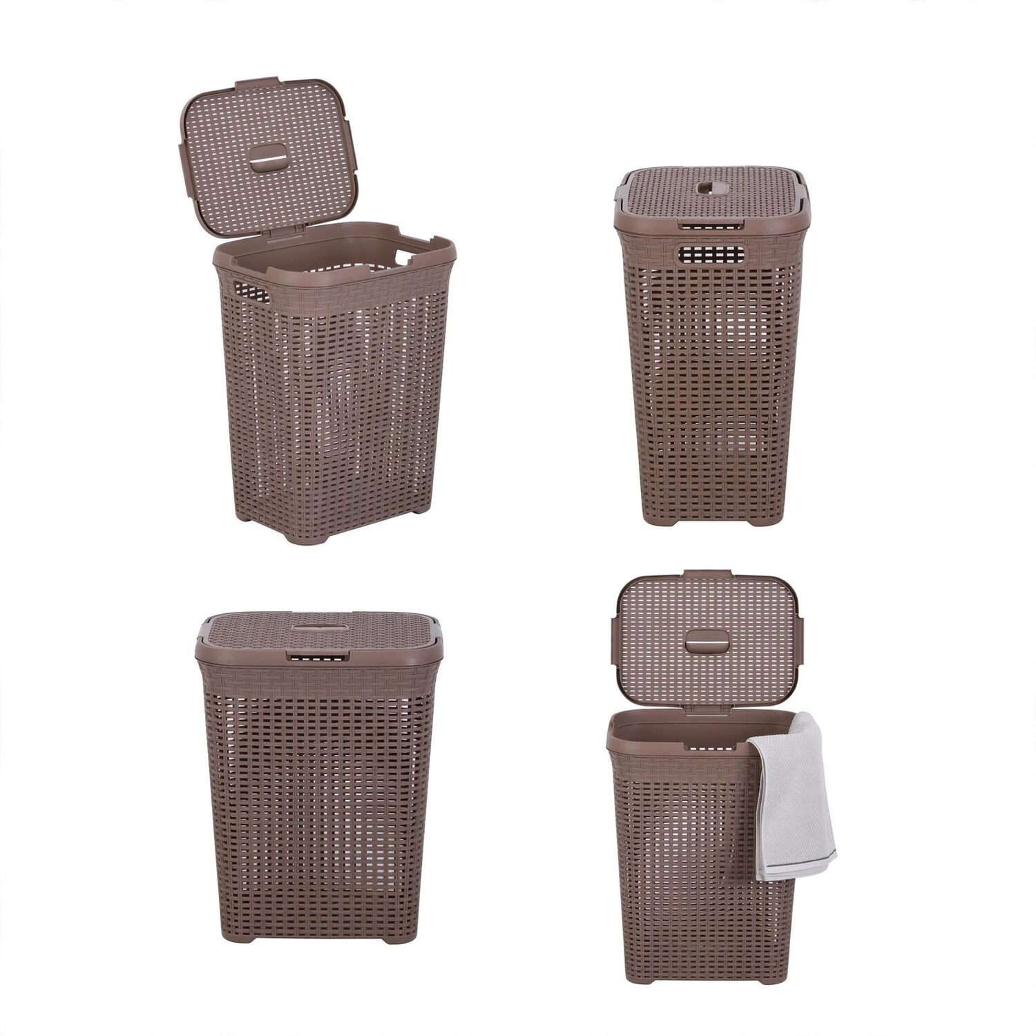 Cesto Canasto De Ropa 60 Litros Marca Mp Color Chocolate image number 4.0