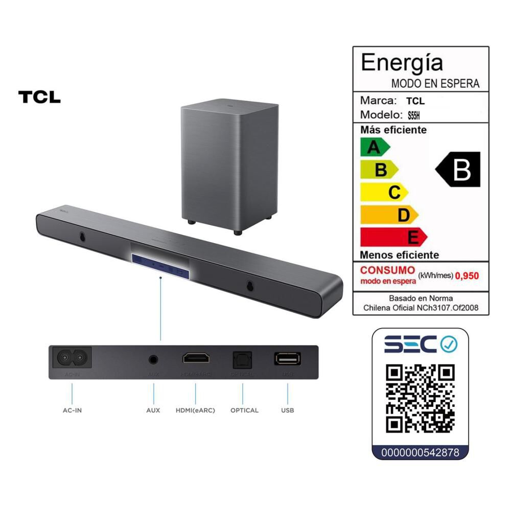 Soundbar TCL S55H image number 5.0