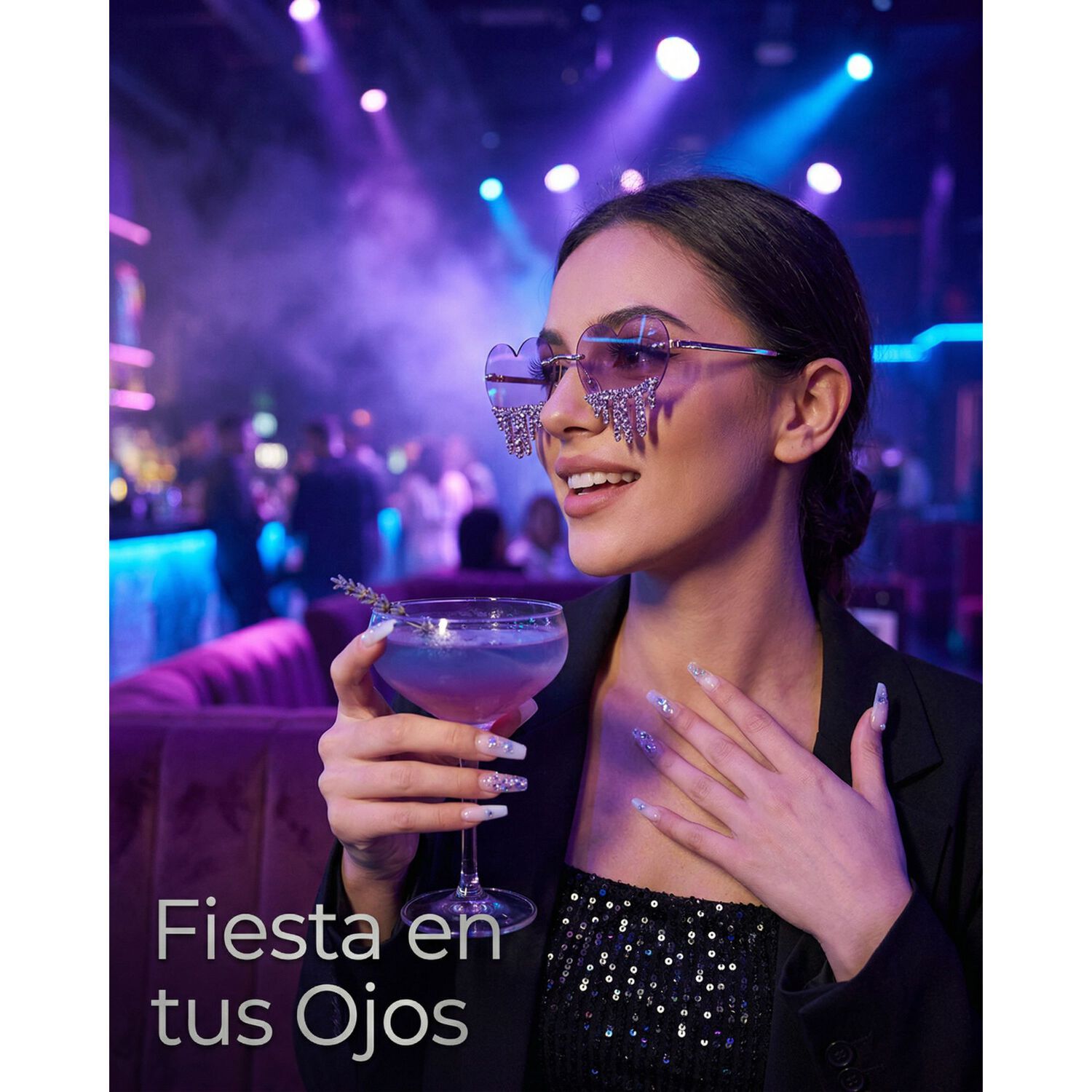 Lentes Coraz&oacute;n Con Strass Colgante Para Fiesta Mujer image number 32.0