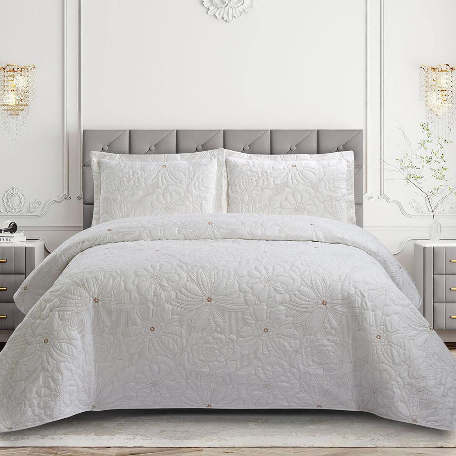 Quilt Andes Bordado Florencia Beige image number 0.0