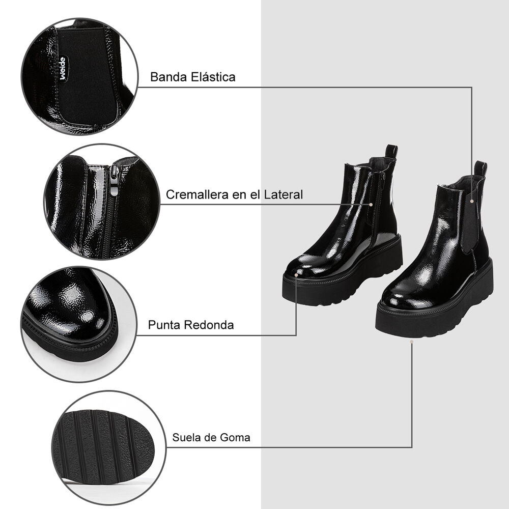 Botin Negro Casual Mujer Weide Zs38 image number 6.0