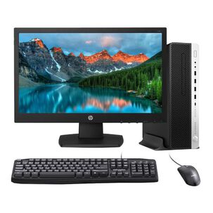 Kit Monitor + Pc Hp 400 G5 Sff (i3-8va 8gb 256gb Ssd) - Reacondicionado Grado A