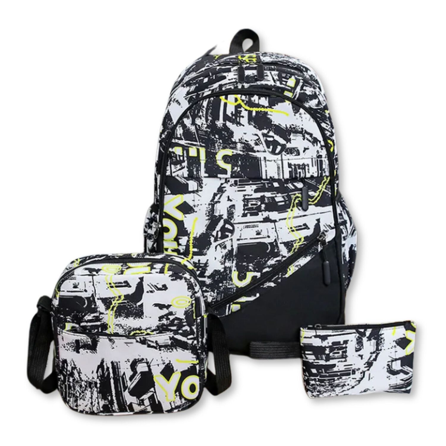 Pack Mochila Lonchera Estuche Grande 46cm Juvenil Y Escolar White image number 0.0