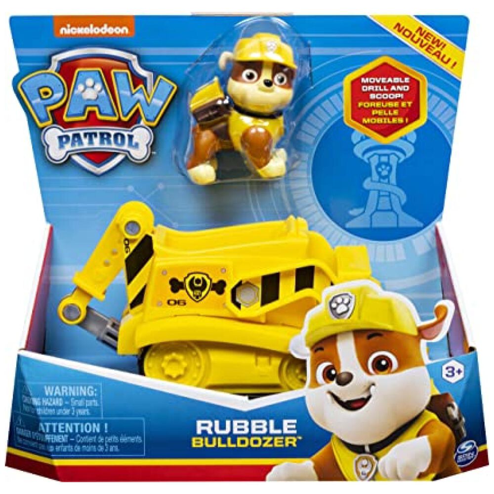 Juguete Rubble Bulldozer Amarillo Friccion Paw Patrol Nickelodeon image number 3.0