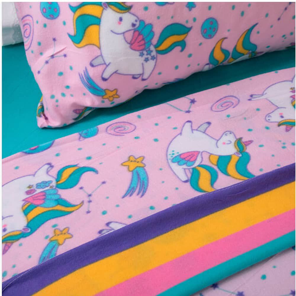 Sabana De Polar Estampada 1,5 Plazas Unicornio image number 2.0