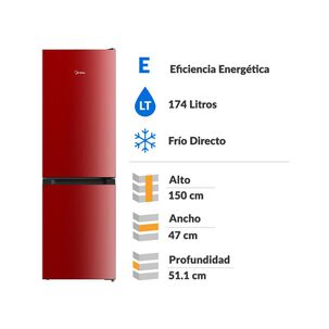 Refrigerador Bottom Freezer Midea MDRB241FGE13M / Frío Directo / 174 Litros / E