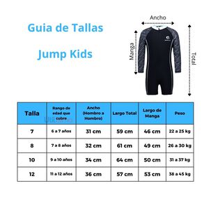 Traje De Ba&ntilde;o Enterito Sport Manga Larga Ni&ntilde;o Jump Kids