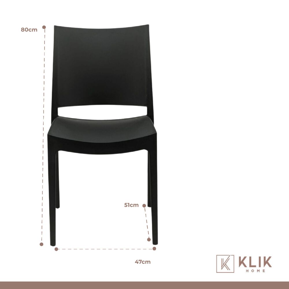 Mesa Restaurant 70x70 Tubo Metal Cubierta Mdf + 4 Sillas Restaurante - Negra image number 5.0