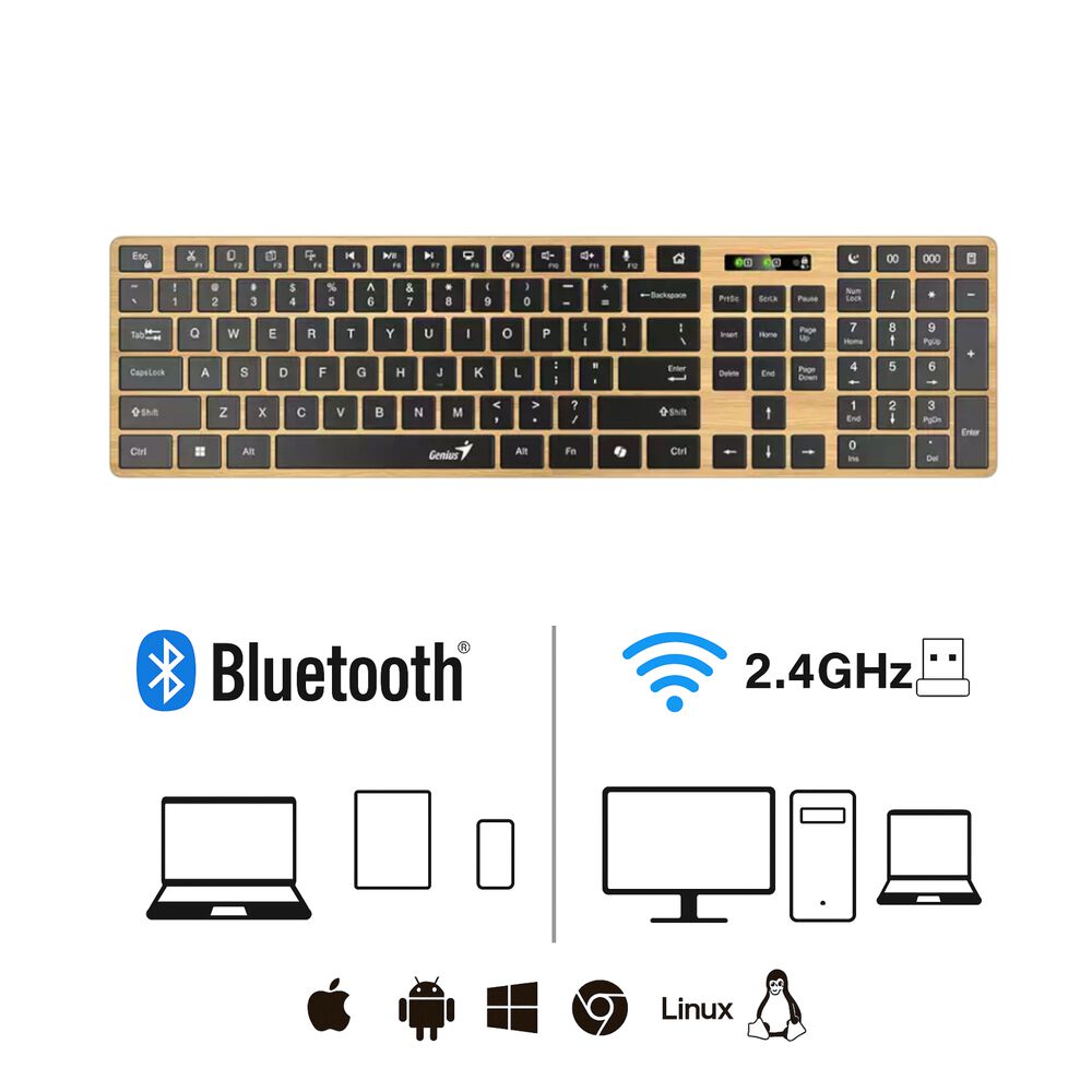 Teclado Dual Wireless Bluetooth + Usb 2g Slimstar Copilot Ai image number 2.0