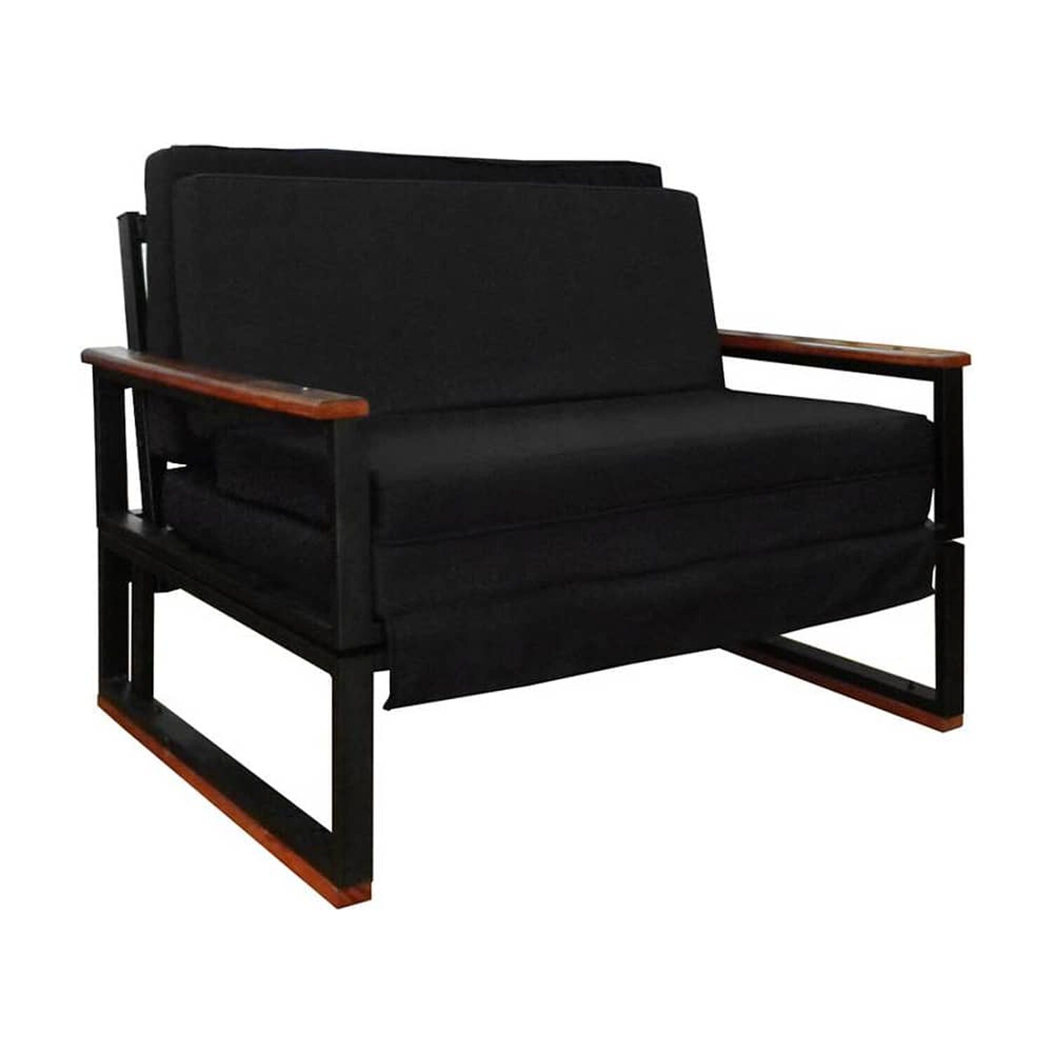 Futon Folk 1 Plaza " Negro " image number 1.0