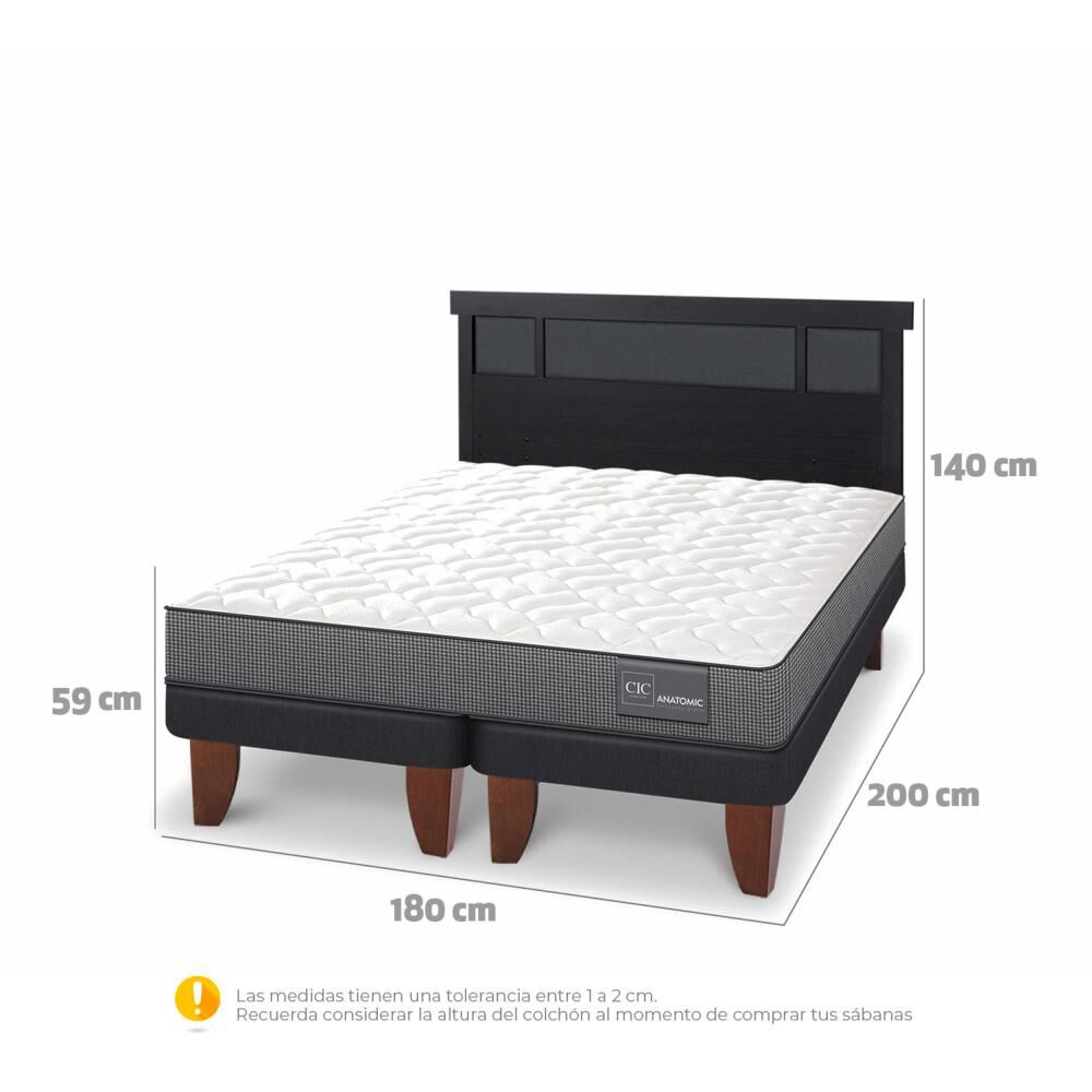 Cama Europea Cic Anatomic / King / Base Dividida + Respaldo image number 4.0