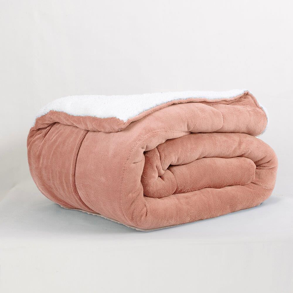 Plumon Coral Sherpa 2 Plazas Rosa image number 2.0