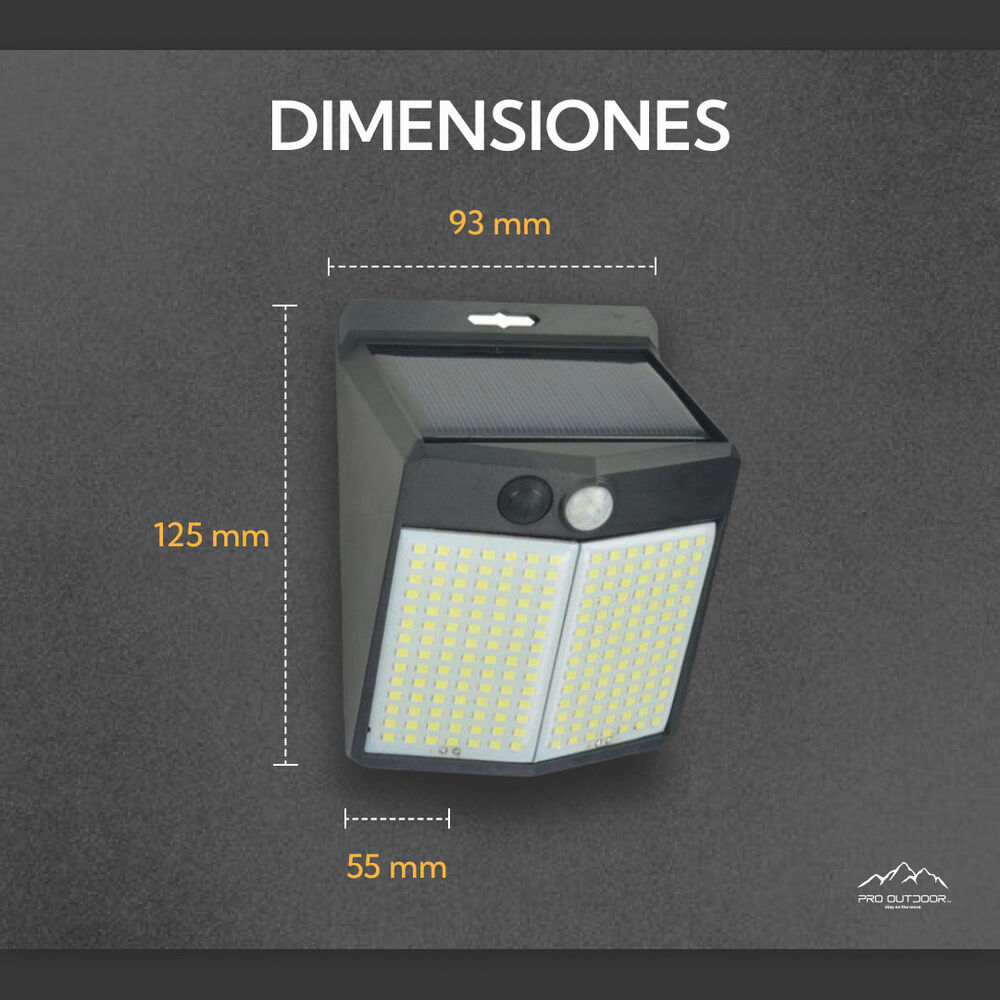 Aplique 196 Led Solar Contra Agua image number 2.0