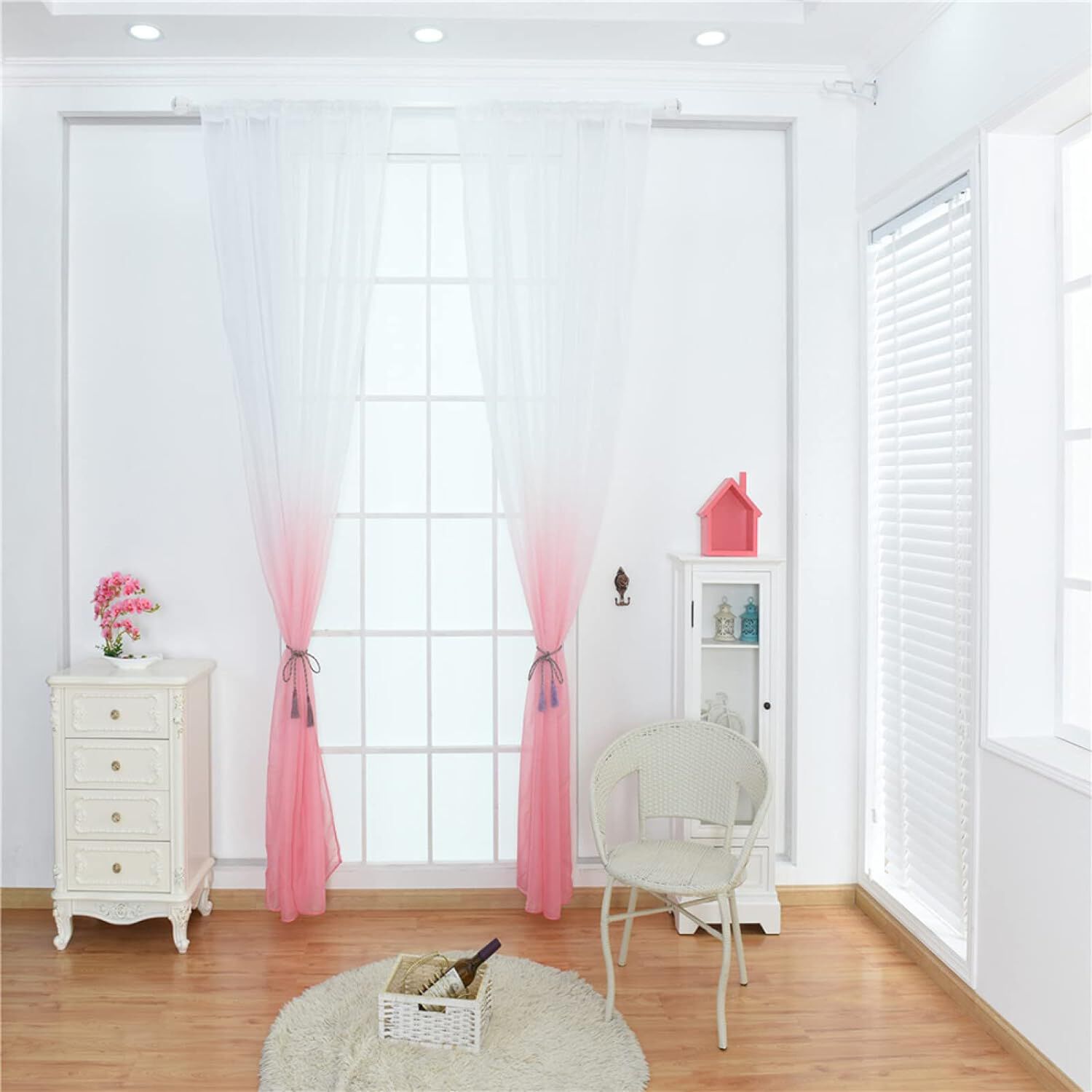 Pack De Visillo Degrade 140x220 Cm Rosado image number 2.0
