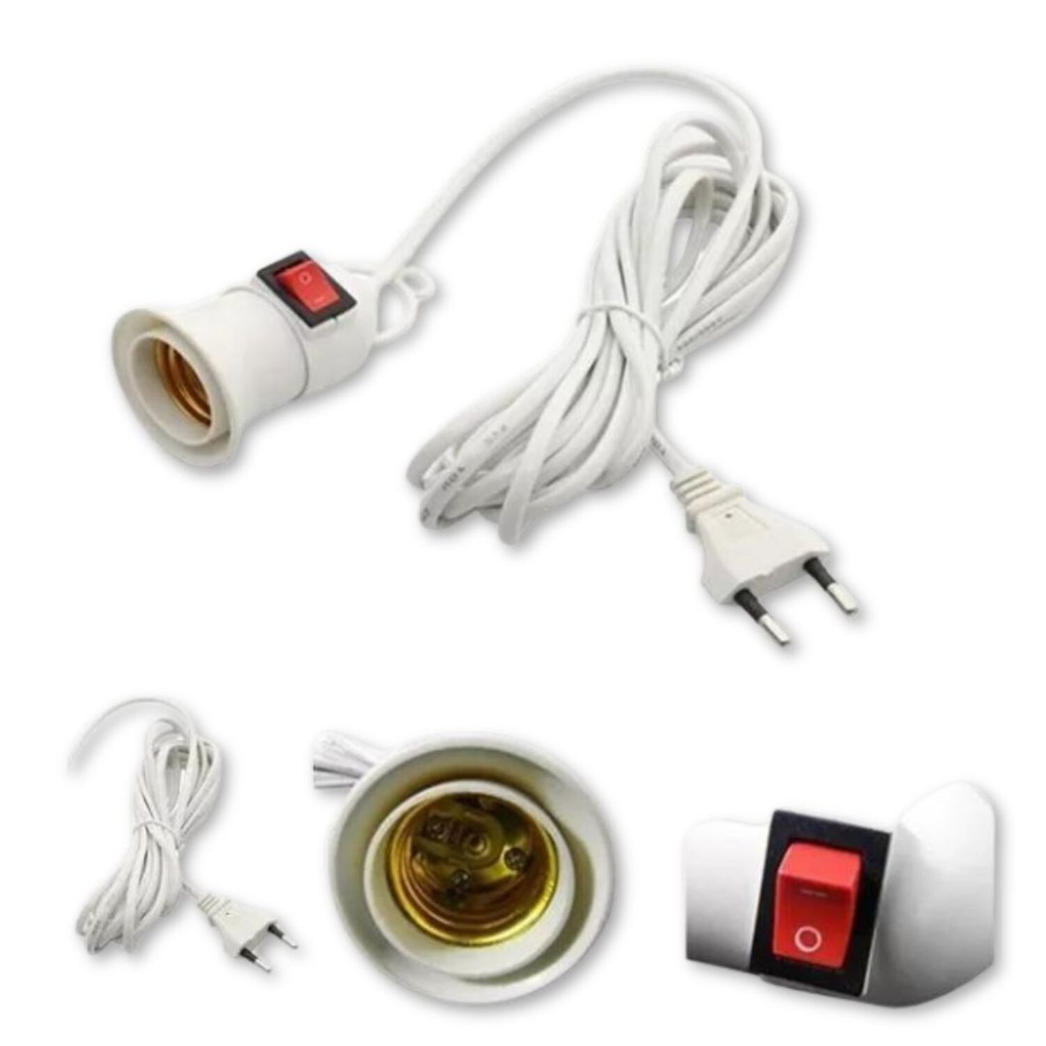 Soquete E27 Con Enchufe Interruptor Cable 8 Metros image number 2.0