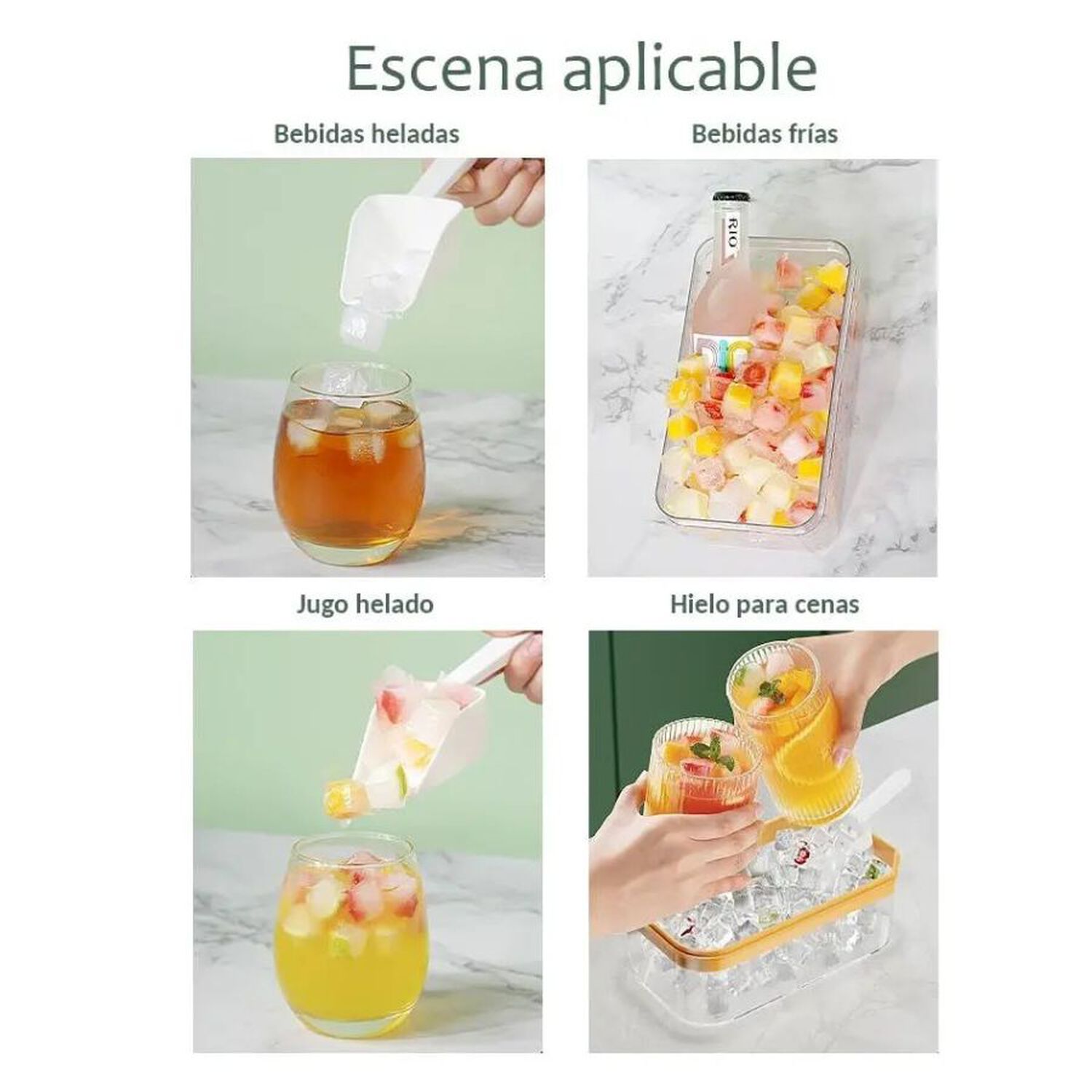 Cubitera Molde Hielo Con Contenedor Caja Y Pala Silicona image number 4.0