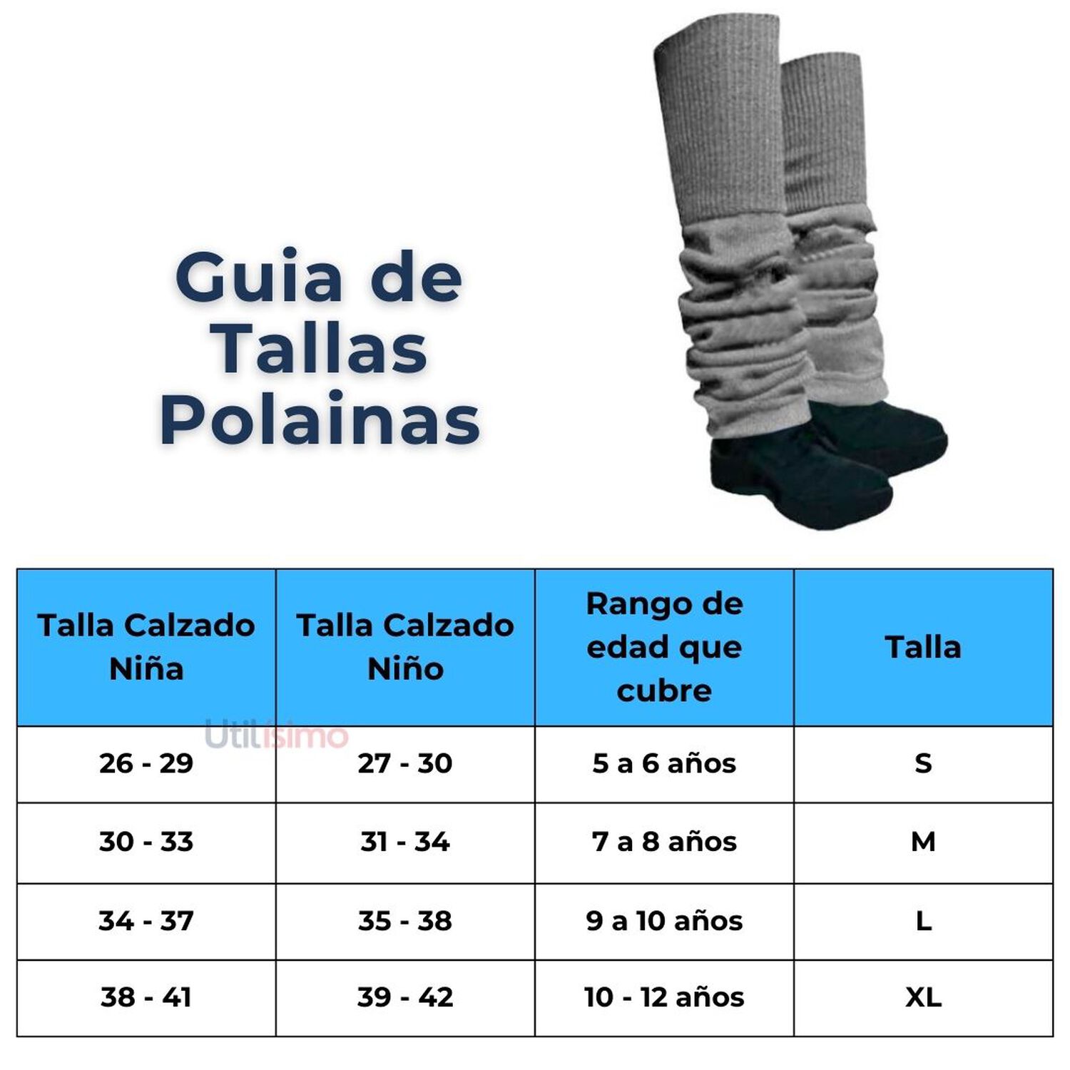 Pack 3 Polainas Escolar Gris Ni&ntilde;a image number 1.0